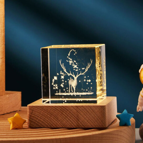 3D Transparent Crystal Cube Desktop Decoration Small Night Lamp Bedroom Home Decor For Kids Party Children Birthday Gifts - Image 7