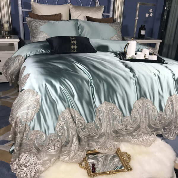 Cotton Four-piece Cotton Long-staple Cotton Bedding Lace Silk Cotton Quilt Cover - Image 2