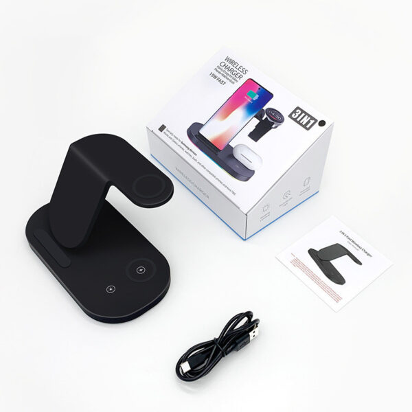 Suitable For  Watch,  Mobile Phone New Product 15W Wireless Charger Three In One - Image 2