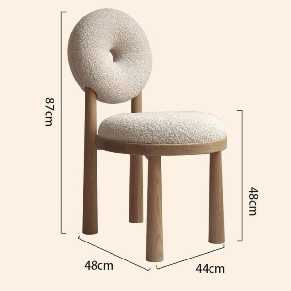 Berber Fleece Chair Home Dining Room Dining Chair Nordic Designer Chair Armchair Desk Chair Make-up Chair Cosmetic Chair - Image 4