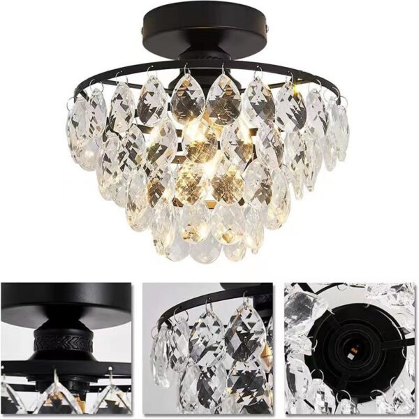 American Light Luxury Crystal Lamp Dining Room Bedroom Entrance - Image 4