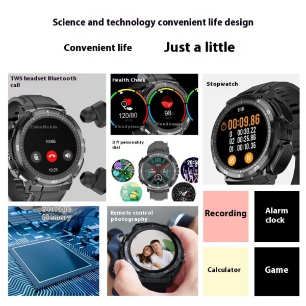 New Sports TWS Earphone Heart Rate Smart Watch - Image 3