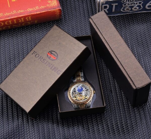 European And American Style Men's Fashion Hollow Retro Carved Automatic Mechanical Watch - Image 10