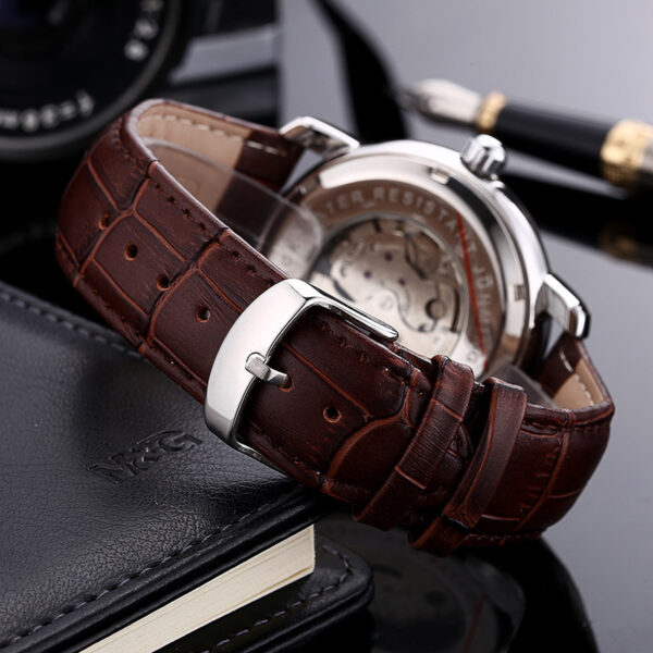 JUNMING Roman Characters Men's Automatic Mechanical Watch Waterproof - Image 5