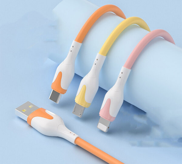 Liquid Silicone USB Cable Micro USB Type C Charger Wire 3A Fast Charging Data Cord Mobile Phone Charge Line - Image 5