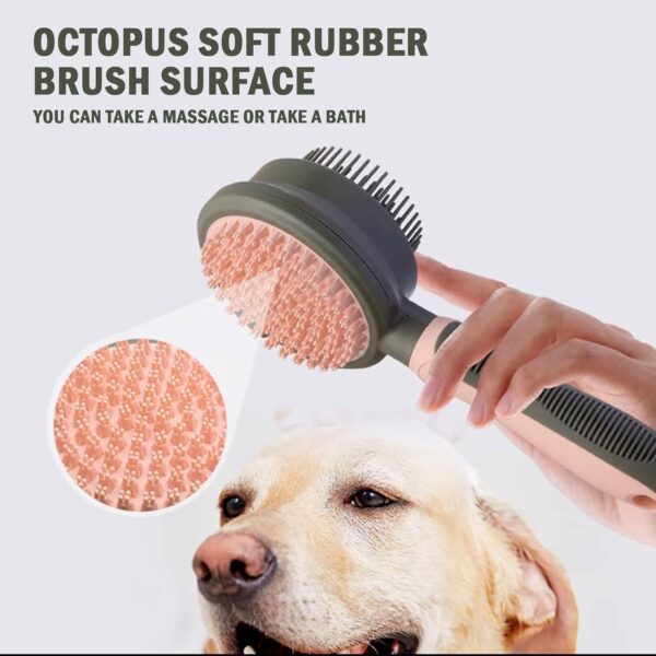 2 In 1 Double Side Cat Brushes For Indoor Cats Shedding Cat Grooming Supplies Cat Comb With Release Button Pet Supplies Flea Comb Slicker Brush For Dogs Hair Removal Massage - Image 4