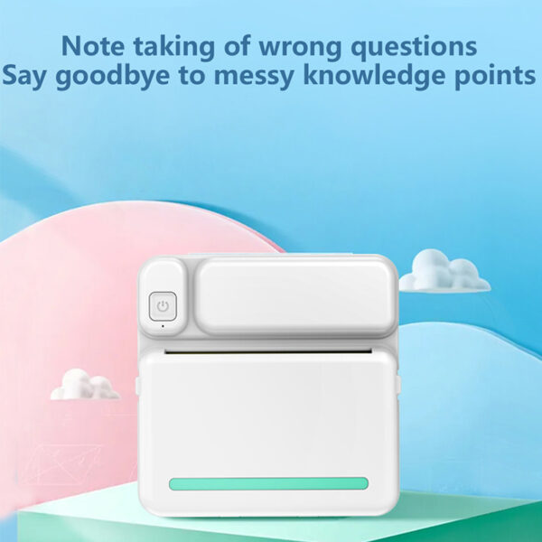 Portable Mini Printer HD Photo Pocket Thermal Label With White Color Adhesive Paper Wireless Bluetooth Learning Paper Mini Maker - Image 8