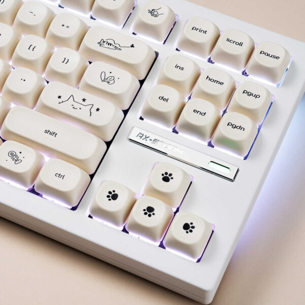 Minimalist Small Font Cute Cat Mechanical Keyboard Keycaps - Image 5
