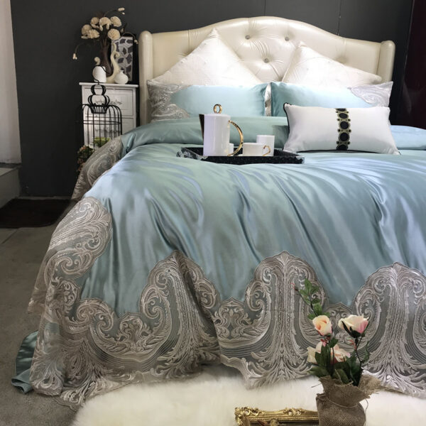 Cotton Four-piece Cotton Long-staple Cotton Bedding Lace Silk Cotton Quilt Cover - Image 3