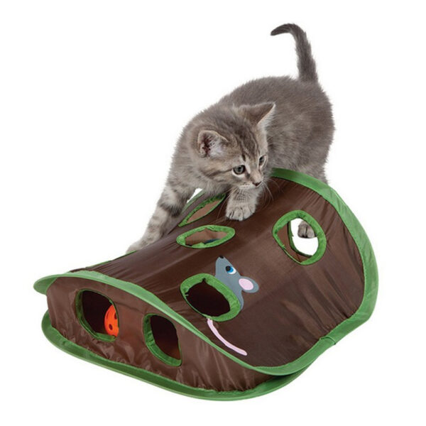 Cute Pet Cat Interactive Hide Seek Game 9 Holes Tunnel Mouse Hunt Intelligence Toy Pet Hidden Hole Kitten Foldable Toys - Image 4