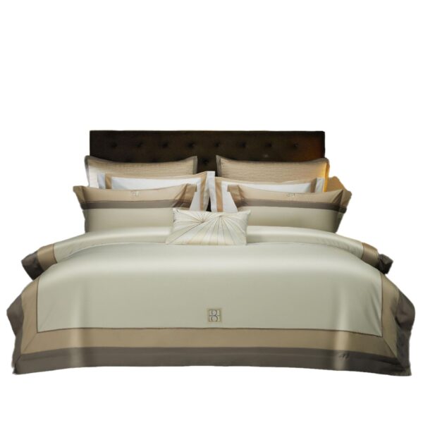 160 Double-strand Long-staple Cotton Color Block Embroidery Bedding - Image 5
