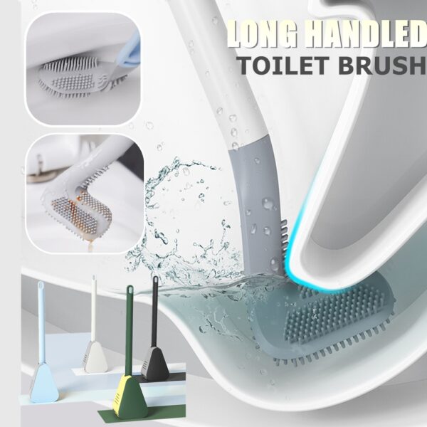 Golf Toilet Brush Wall-Mounted Cleaning Tools Silicone Flexible Bristles Brush Bathroom WC Accessories Cleaning Brush Tools - Image 2