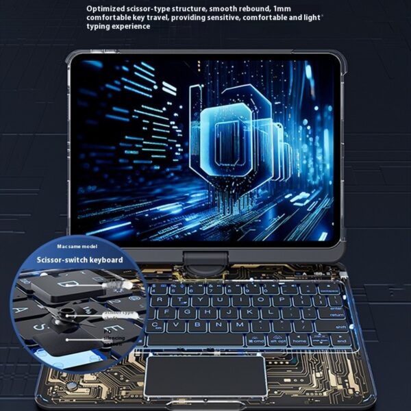 360 Swivel Keyboard Clear Case For IPad Smart Trackpad Bluetooth-compatible Keyboard Case Cover With Pen Slot - Image 6