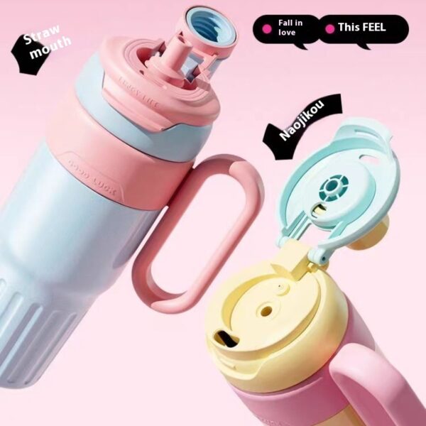 780ml Gradient Double Drink Thermal Cup Stainless Steel With Lid Coffee Cup Thermos Large Capacity Straw Cup For Male And Female - Image 3