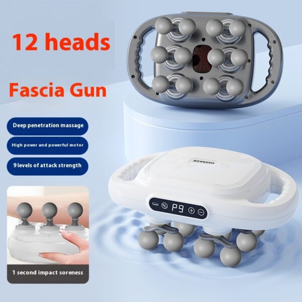 12 Head Massage Gun Waist Back Deep High Frequency Vibration Muscle Relaxation Massager - Image 3
