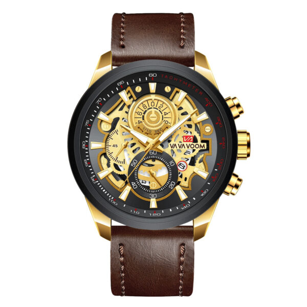 Quartz Watch For Men Black Gold Man Business Non Automatic Machine - Image 5