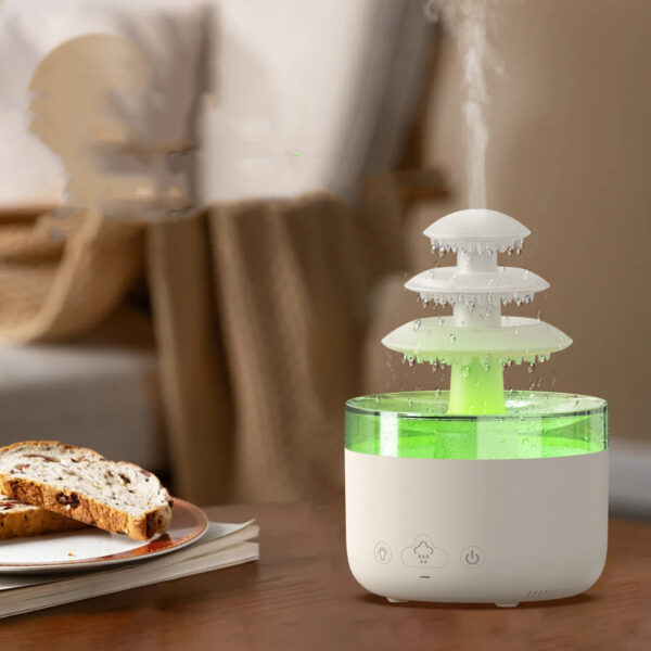 New Cloud Rain Air Humidifier Essential Oil Aromatherapy Diffuser USB Mute Mist Air Humidifier With Colorful Light - Image 2