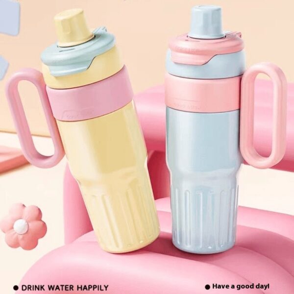 780ml Gradient Double Drink Thermal Cup Stainless Steel With Lid Coffee Cup Thermos Large Capacity Straw Cup For Male And Female - Image 2