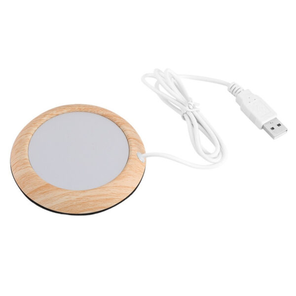 Original USB Wood Grain Cup Warmer Heat Beverage Mug Mat Keep Drink Warm Heater Mugs Coaster - Image 4