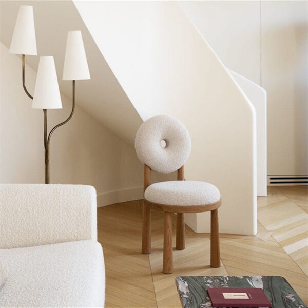 Berber Fleece Chair Home Dining Room Dining Chair Nordic Designer Chair Armchair Desk Chair Make-up Chair Cosmetic Chair - Image 5
