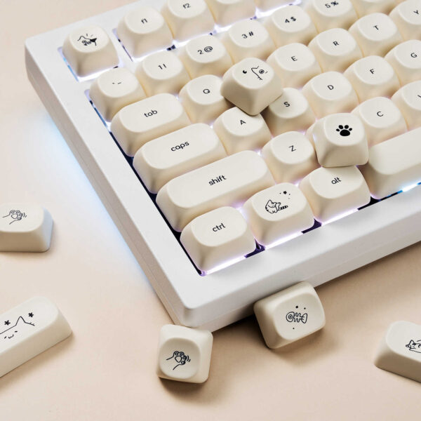 Minimalist Small Font Cute Cat Mechanical Keyboard Keycaps - Image 3