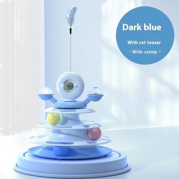 4 Levels Cat Toy Tower Turntable Roller Balls Toys Interactive Intelligence Pets Toys Training Track Puzzle Funny Games Accessories Pet Products - Image 7
