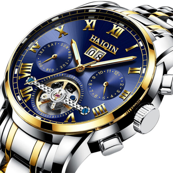 Men's Fashion Waterproof Luminous Hollow Tourbillon Automatic Mechanical Watch - Image 2