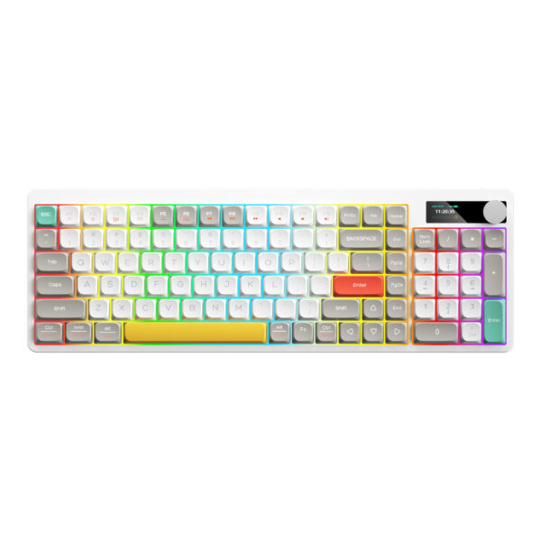 Mechanical Keyboard Black Iron Cow Full Key No Punching Three-mode RGB Backlight Five-side Sublimation - Image 8