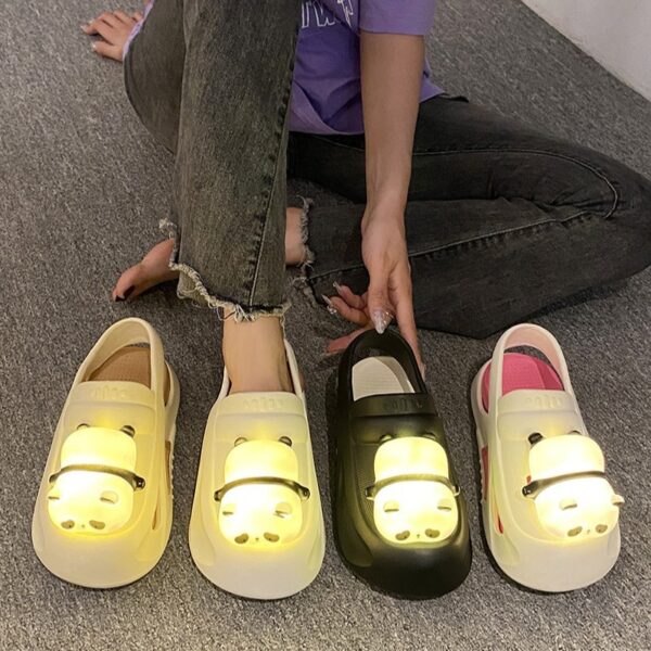2024 Cute Slipper With Panda Lamp Summer Sandales Femme Light Funny Woman Slippers Shoes Women - Image 2