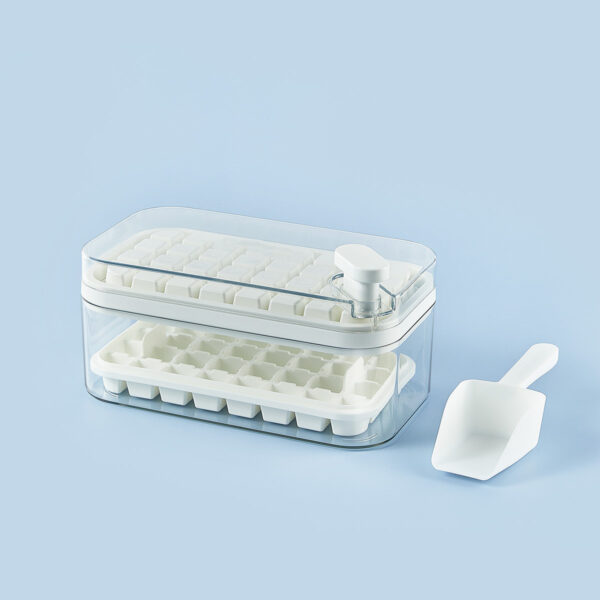 One-button Press Type Ice Mold Box Plastics Ice Cube Maker Ice Tray Mold With Storage Box With Lid Bar Kitchen Accessories - Image 2