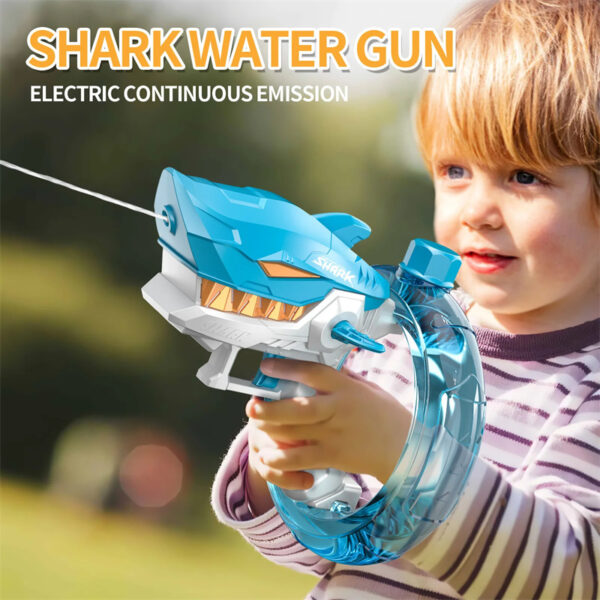 New Shark Electric Water Gun Toys Fully Automatic Continuous Fire Water Gun Large Capacity Beach Summer Children's Water Playing Toys - Image 3