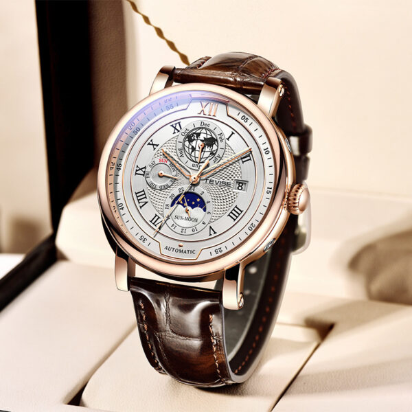 Men's Waterproof Moon Phase Automatic Mechanical Watch - Image 4