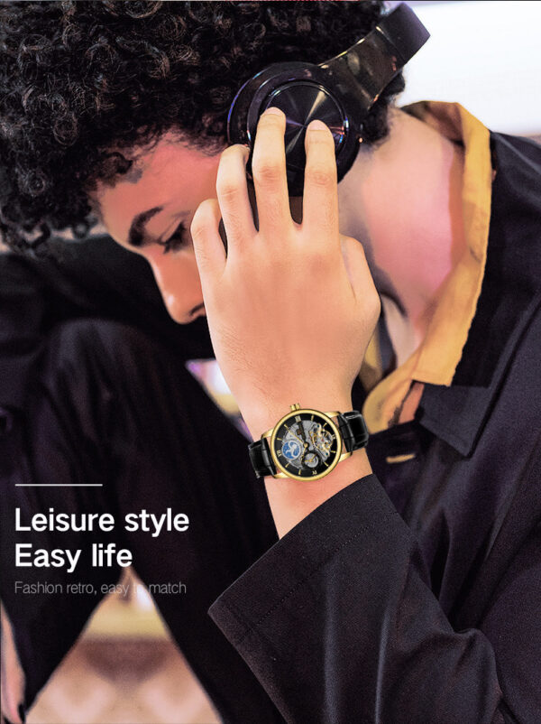 Casual Hollow Moon Automatic Mechanical Watch - Image 7