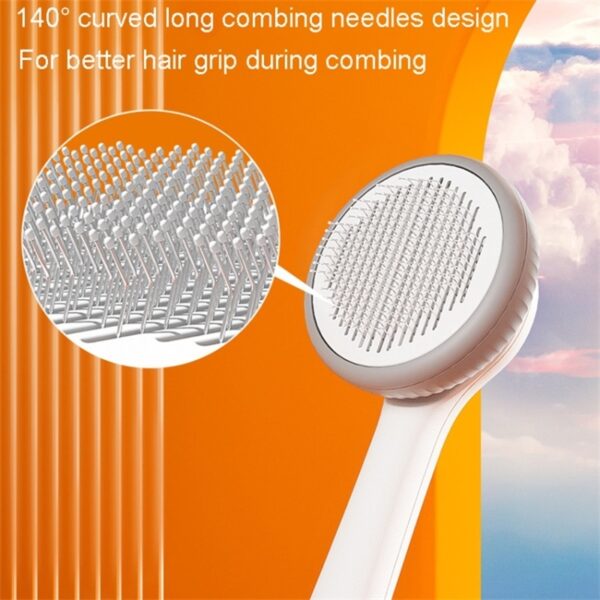 Pet Grooming Brush For Cats And Dogs Massage Self-Cleaning Slicker Comb Cat Grooming Supplies Removing Tangled Hair Loose Fur - Image 4