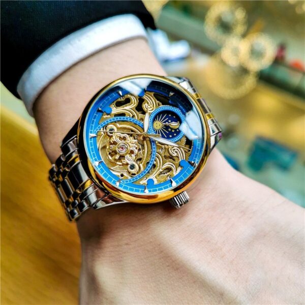 Men's Luminous Hollow Out Fully Automatic Mechanical Watch - Image 3