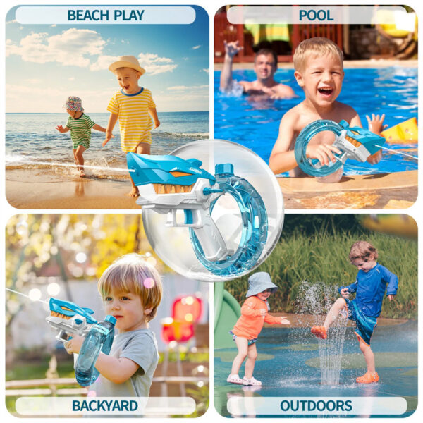 New Shark Electric Water Gun Toys Fully Automatic Continuous Fire Water Gun Large Capacity Beach Summer Children's Water Playing Toys - Image 4