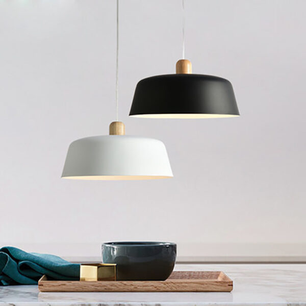 Nordic Wood Pendant Lighting Fixture Luminaire Round Kitchen Dining Room Hanging Lamp Suspension Light Home Decor Black Bedside - Image 4
