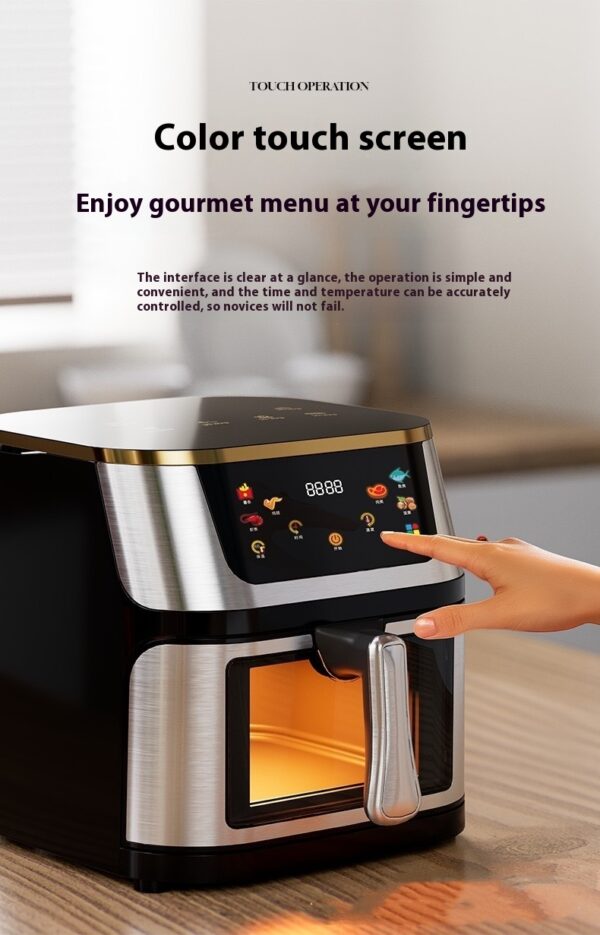 12L English Large Capacity Visible Stainless Steel Household Air Fryer - Image 6