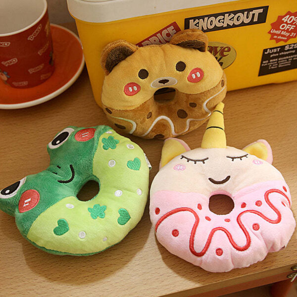 Teddy VIP Bichon Small And Medium Cat Dog Cross-border Accompany Plush Donut Sound Toy - Image 2