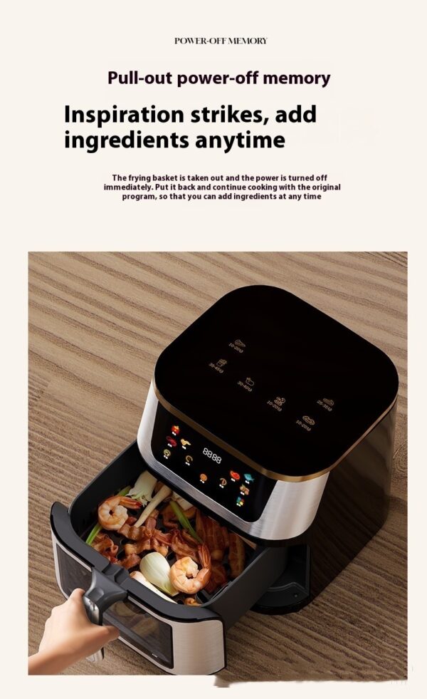 12L English Large Capacity Visible Stainless Steel Household Air Fryer - Image 7