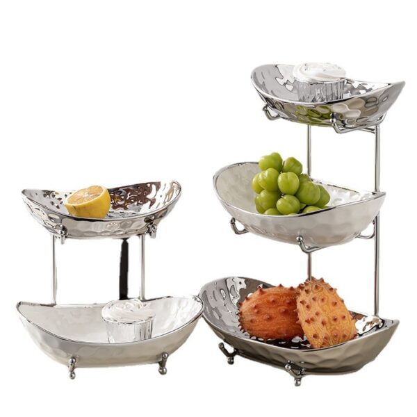 Affordable Luxury Style Multi-layer Fruit Plate Snack Set Plate Storage - Image 2