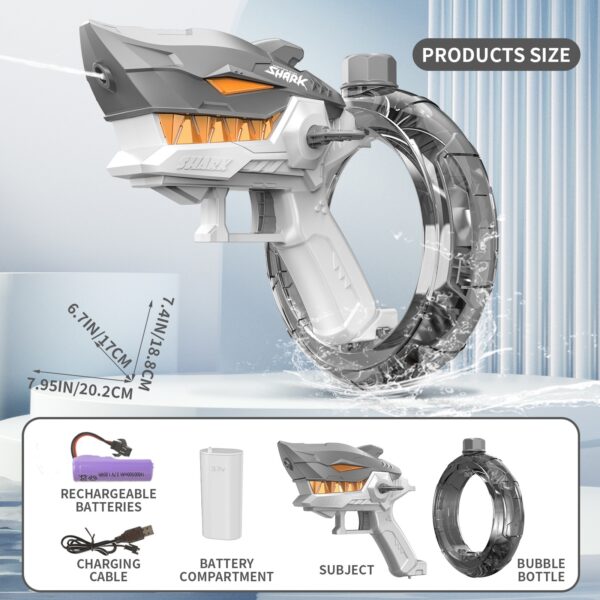 New Shark Electric Water Gun Toys Fully Automatic Continuous Fire Water Gun Large Capacity Beach Summer Children's Water Playing Toys - Image 9