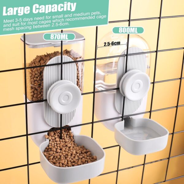 Hanging Automatic Pet Food And Water Dispenser Auto Gravity Rabbit Ferret Bunny Hedgehog Feeder And Water Dispenser Sets Cat Dog Food And Water Dispenser Food Bowl For Cage Hanging - Image 3