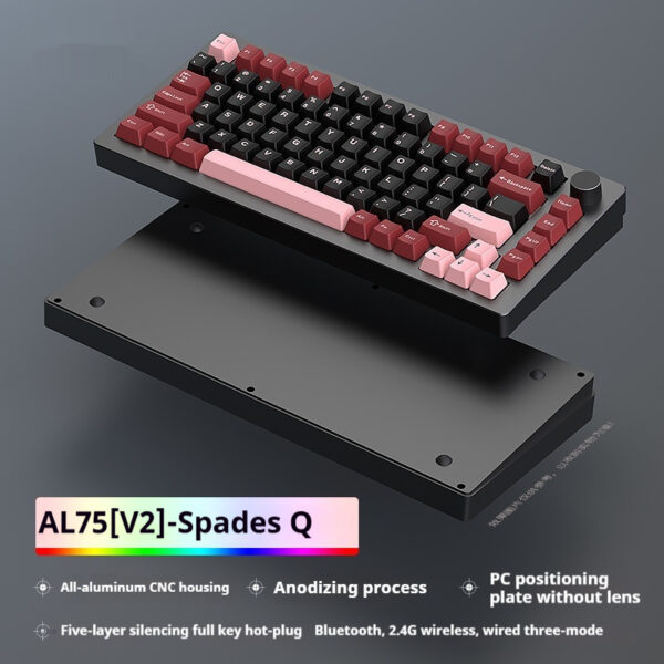 Heiji Snake Mechanical Keyboard Kit Aluminum Tuo Three-mode No Wired Bluetooth - Image 10