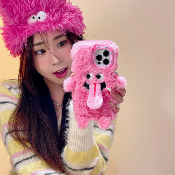 Funny Sticking Tongue Out Cartoon Plush Suitable Phone Case Drop-resistant - Image 2