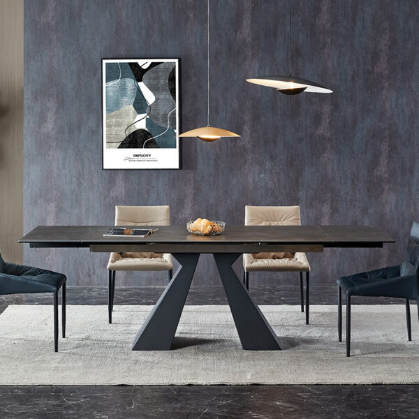 Retractable Slate Dining Table Home Rotating Modern Minimalist - Image 2