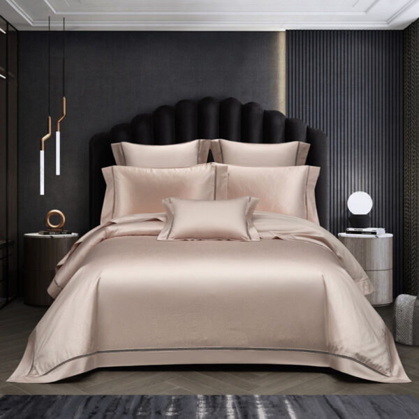 140 Long-staple Cotton Pure Cotton All Cotton Four-piece Jacquard Beddings High-grade Five-star Hotel Quilt Cover Bedding - Image 4