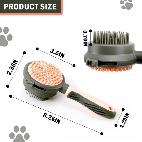 2 In 1 Double Side Cat Brushes For Indoor Cats Shedding Cat Grooming Supplies Cat Comb With Release Button Pet Supplies Flea Comb Slicker Brush For Dogs Hair Removal Massage - Image 3