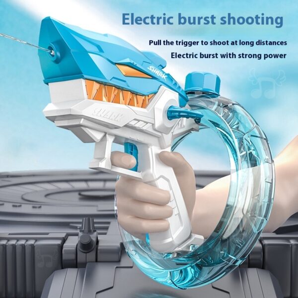 New Shark Electric Water Gun Toys Fully Automatic Continuous Fire Water Gun Large Capacity Beach Summer Children's Water Playing Toys - Image 5