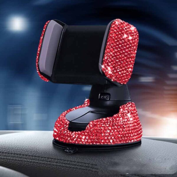 Multifunctional Air Outlet Diamond-encrusted Car Phone Holder - Image 4
